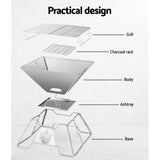 Grillz Fire Pit BBQ Grill with Carry Bag Portable - Decor Delight Aus