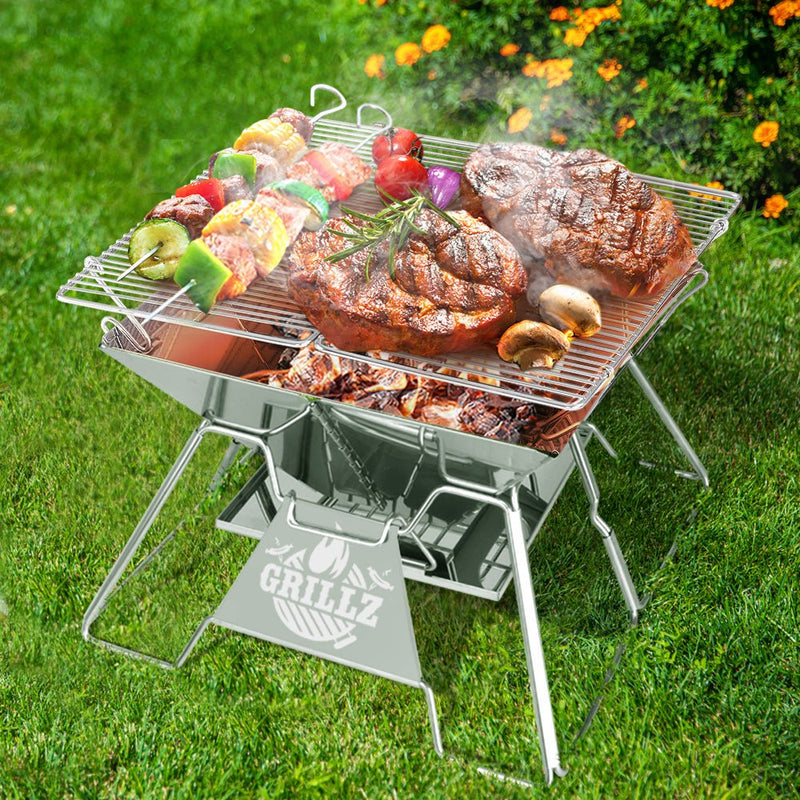 Grillz Fire Pit BBQ Grill with Carry Bag Portable - Decor Delight Aus