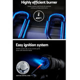 Grillz Portable Gas BBQ Grill 2 Burners with Double Sided Plate - Decor Delight Aus