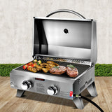 Grillz Portable Gas BBQ Grill 2 Burners with Double Sided Plate - Decor Delight Aus