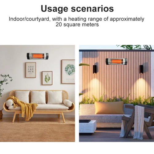 Infrared Electric Wall Heater Patio Bathroom Heat Waterproof Strip with Remote - Decor Delight Aus