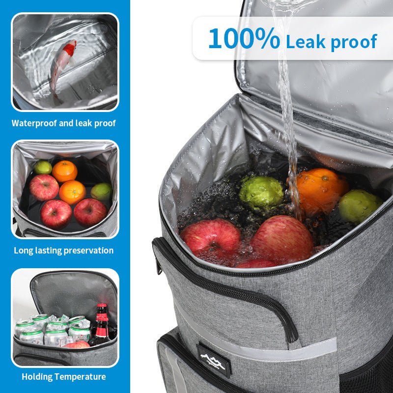 Insulated Cooler Backpack - Portable Outdoor Picnic and Beverage Bag with Bottle Opener (Gray) - Decor Delight Aus