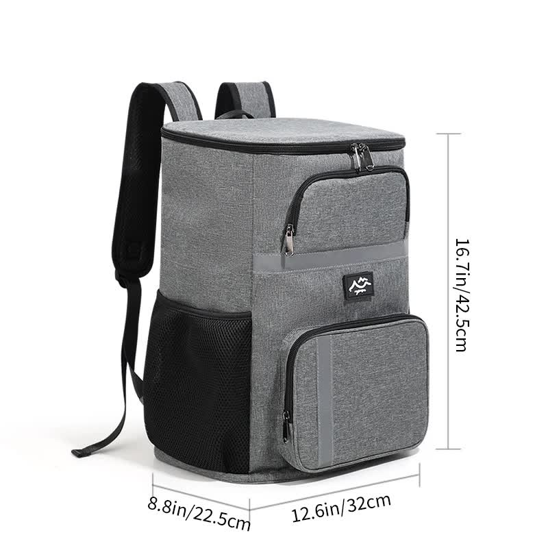 Insulated Cooler Backpack - Portable Outdoor Picnic and Beverage Bag with Bottle Opener (Gray) - Decor Delight Aus