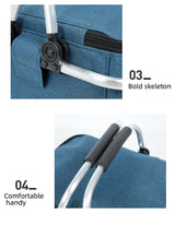 Insulated Picnic Basket with Aluminum Frame - Portable Collapsible Cooler Bag 18L 40*20*23cm(Gray) - Decor Delight Aus