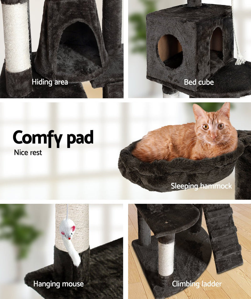 i.Pet Cat Tree 193cm Tower Scratching Post Scratcher Condo House Trees Grey - Decor Delight Aus