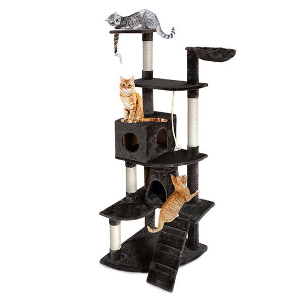 i.Pet Cat Tree 193cm Tower Scratching Post Scratcher Condo House Trees Grey - Decor Delight Aus