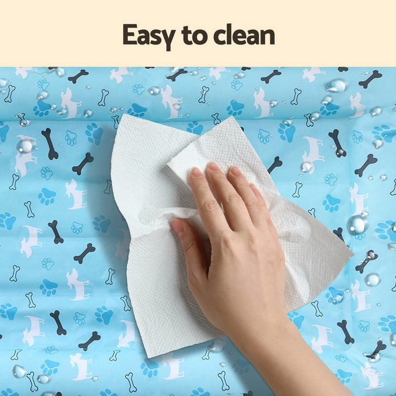 i.Pet Pet Cooling Mat Gel Dog Cat Self - cool Puppy Pad Large Bed Summer Blue - Decor Delight Aus
