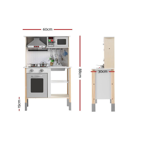 Keezi Kids Kitchen Play Set Wooden Pretend Toys Cooking Children Cookware Sink - Decor Delight Aus