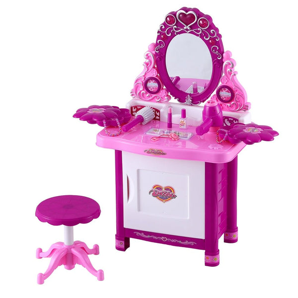Keezi Kids Pretend Makeup Play Set Dressing Table Chair Girls Toys Children - Decor Delight Aus