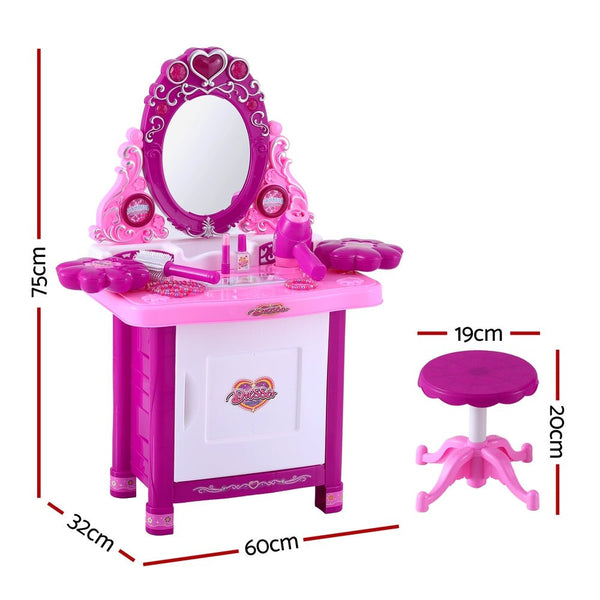 Keezi Kids Pretend Makeup Play Set Dressing Table Chair Girls Toys Children - Decor Delight Aus