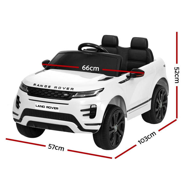 Kids Electric Ride On Car Land Rover Licensed Toy Cars Remote 12V Battery White - Decor Delight Aus