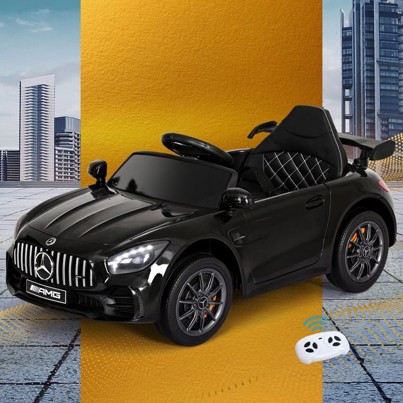 Kids Electric Ride On Car Mercedes - Benz AMG GTR Licensed Toy Cars Remote Black - Decor Delight Aus