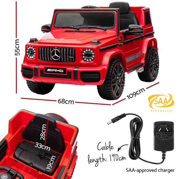 Kids Electric Ride On Car Mercedes - Benz Licensed AMG G63 Toy Cars Remote Red - Decor Delight Aus