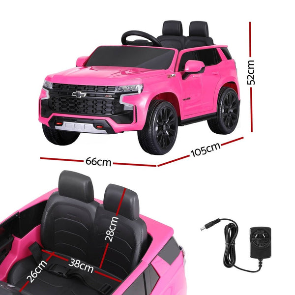 Kids Ride On Car Licensed Chevrolet Tahoe Electric Toys Horn Remote 12V Pink - Decor Delight Aus