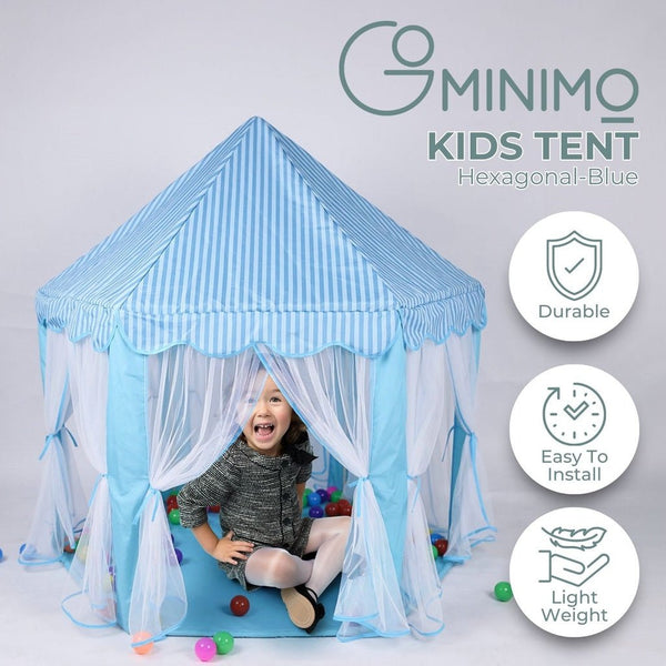Kids Tent with LED Lights - Blue - Decor Delight Aus