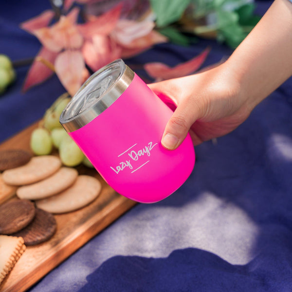 Lazy Dayz Stemless Wine Cup 350ml - Pink - Decor Delight Aus