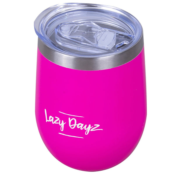 Lazy Dayz Stemless Wine Cup 350ml - Pink - Decor Delight Aus