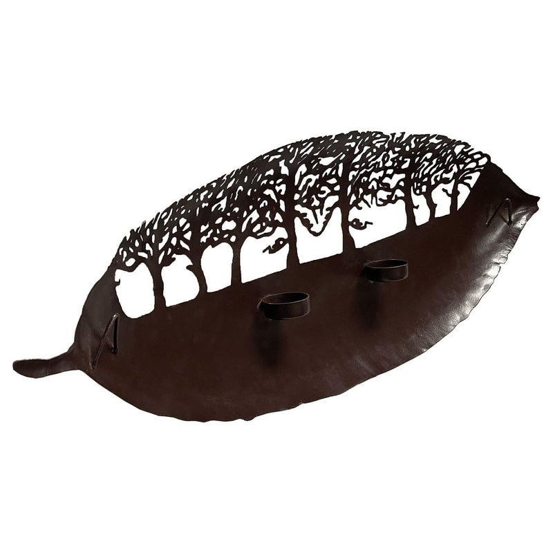 Leaf Shape 3D Decorative Metal Wall Art Decor with Tea light Candle Holders - Decor Delight Aus