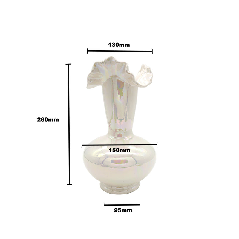 Mermaid Iridescent Ceramic Vase white - Decor Delight Aus