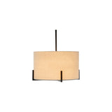 Modern Scandi Metal Hanging Pendant Lamp w/ Linen Shade Light - Matte Black - Decor Delight Aus