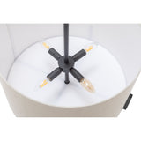 Modern Scandi Metal Hanging Pendant Lamp w/ Linen Shade Light - Matte Black - Decor Delight Aus