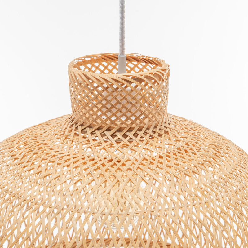 Natural Hand Woven Bamboo Dome Pendant Lamp Hanging Light Rattan Style - Decor Delight Aus