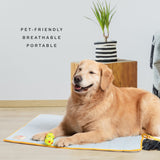 Pet Dog Cooling Mat Non - Slip Travel Roll Up Cool Pad Bed Outdoor L PINK - Decor Delight Aus
