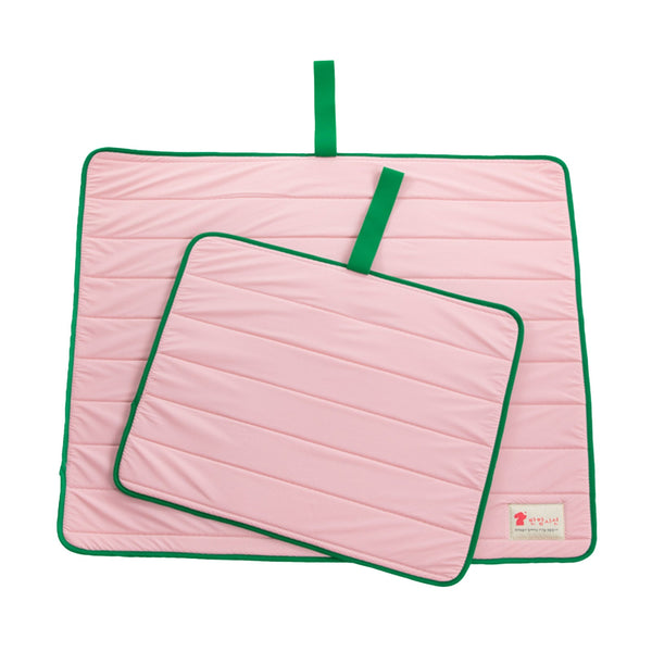 Pet Dog Cooling Mat Non - Slip Travel Roll Up Cool Pad Bed Outdoor L PINK - Decor Delight Aus