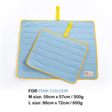 Pet Dog Cooling Mat Non - Slip Travel Roll Up Cool Pad Bed Outdoor M BLUE - Decor Delight Aus
