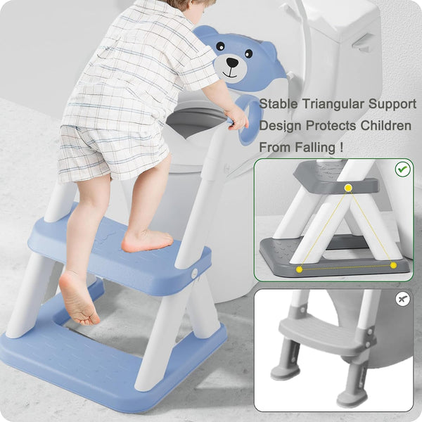 Potty Training Seat & Ladder - Blue - Decor Delight Aus