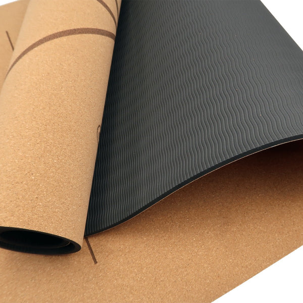 Powertrain Cork Yoga Mat with Carry Straps Home Gym Pilates - Body Line - Decor Delight Aus