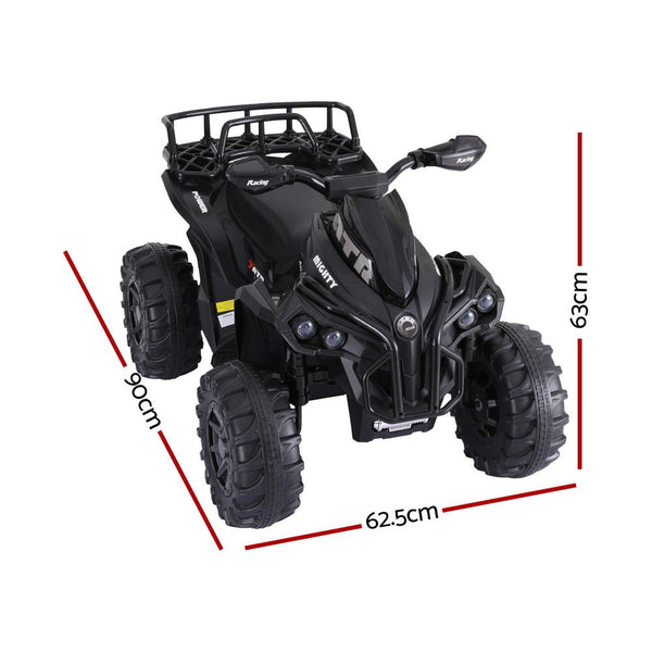 Rigo Kids Ride On Car ATV Quad Motorbike Storage Rack Electric Toys 12V Black - Decor Delight Aus