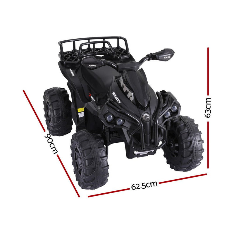 Rigo Kids Ride On Car ATV Quad Motorbike Storage Rack Electric Toys 12V Black - Decor Delight Aus