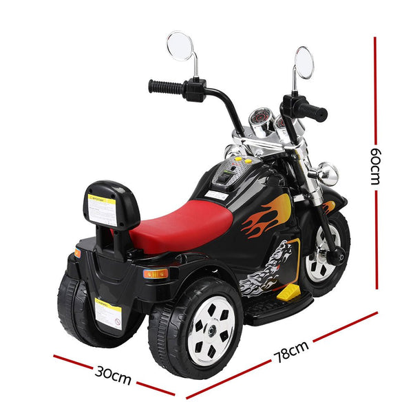 Rigo Kids Ride On Car Motorcycle Motorbike Electric Toys Horn Music 6V Black - Decor Delight Aus