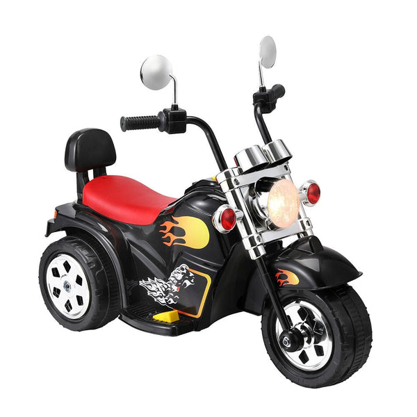 Rigo Kids Ride On Car Motorcycle Motorbike Electric Toys Horn Music 6V Black - Decor Delight Aus