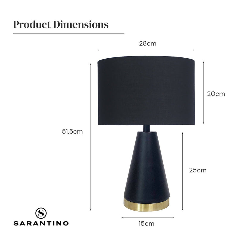 Sarantino Metal Table Lamp in Black and Gold - Decor Delight Aus