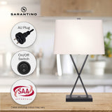 Sarantino Metal Table Lamp Pair Rectangular Shade X Stand - Decor Delight Aus