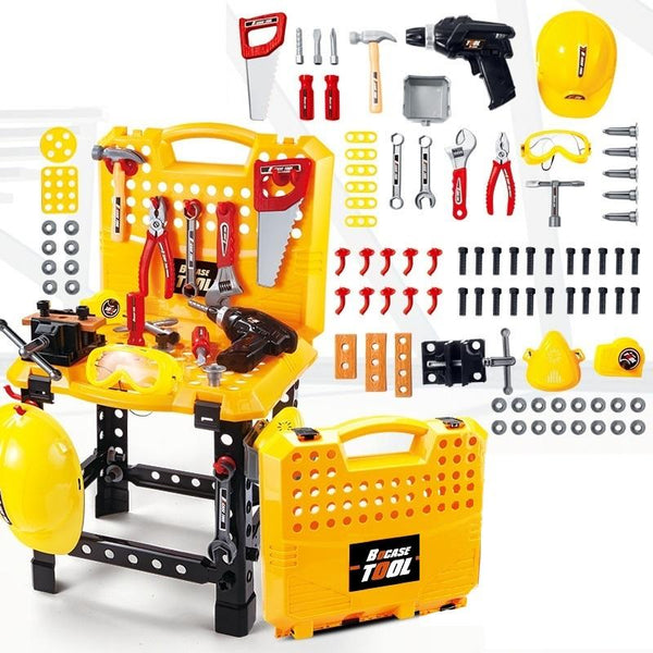 Toy Power Workbench, Kids Power Tool Bench Construction Set with Tools and Electric Drill - Decor Delight Aus