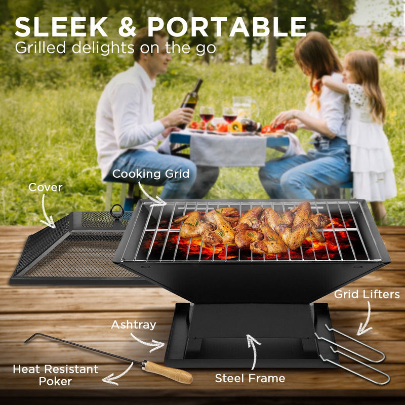 Wallaroo Portable Outdoor Fire Pit for BBQ, Grilling, Cooking, Camping - Decor Delight Aus