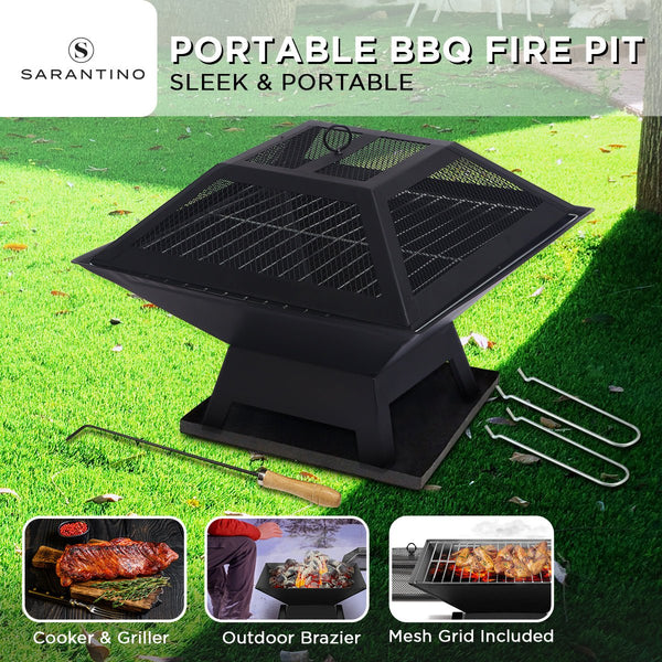 Wallaroo Portable Outdoor Fire Pit for BBQ, Grilling, Cooking, Camping - Decor Delight Aus