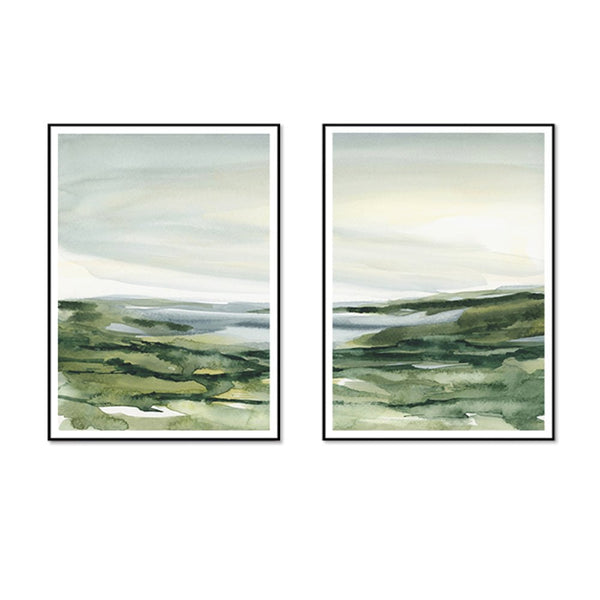 Watercolour Landscape 2 - Piece | Black Frame - Decor Delight Aus